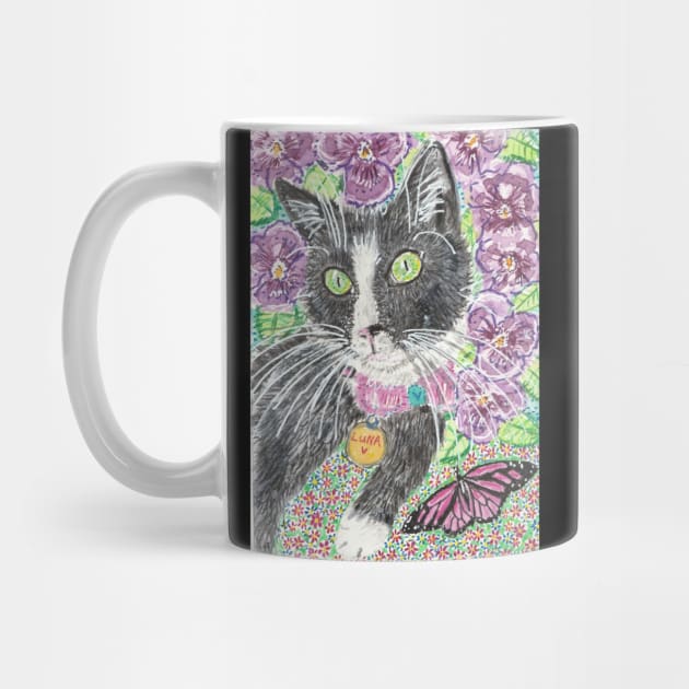 Luna tuxedo cat butterfly by SamsArtworks